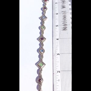 Bracelet: Silver with Jewel Accents