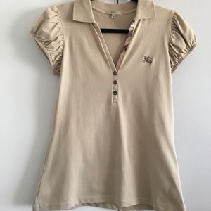 Burberry Ruffled Cap Sleeve Top - Size Medium