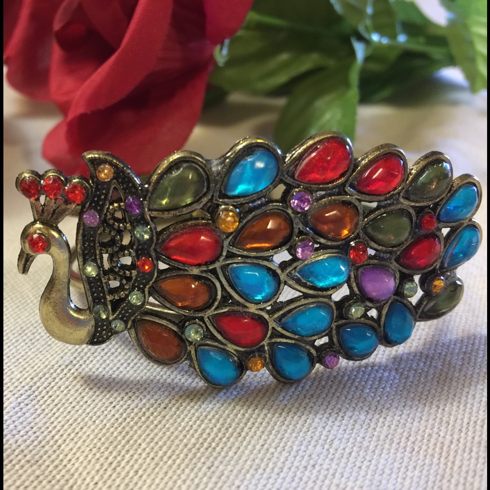 Peacock Cuff Bracelet