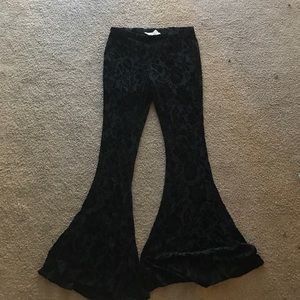 Black sheer bell bottoms