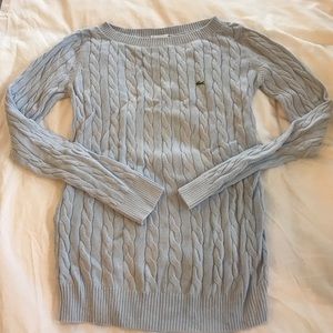 Lacoste baby blue cable knit sweater.