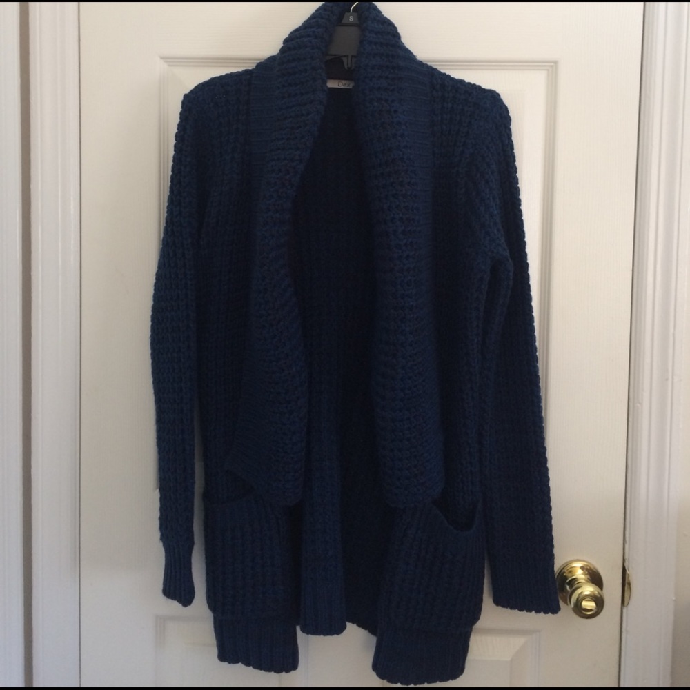 Navy and black cardigan