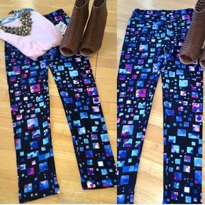LuLaRoe One size- leggings- Blue geometric- NEW