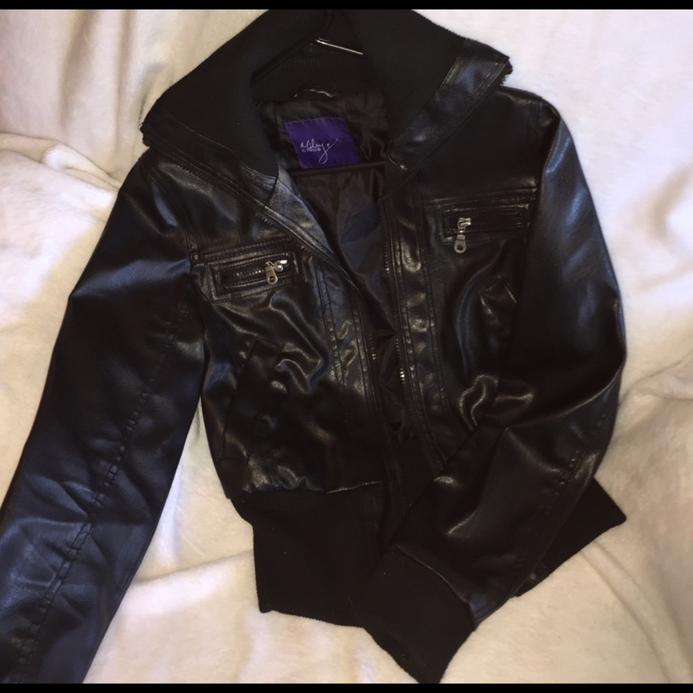 Black leather jacket