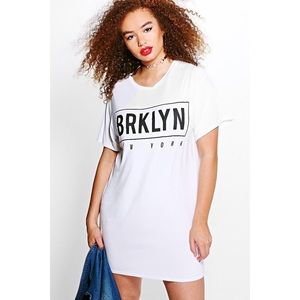 boohoo BRKLYN T-Shirt Dress Size 20