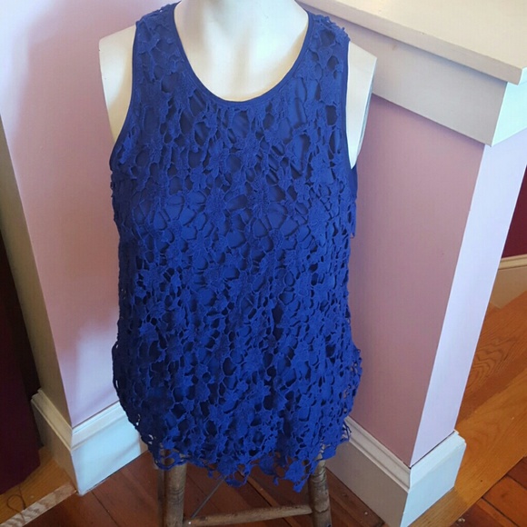 adiva Tops - Blue lace top adiva Tops - Blue lace top
