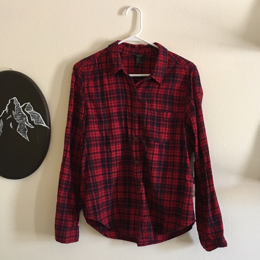 Red & navy flannel