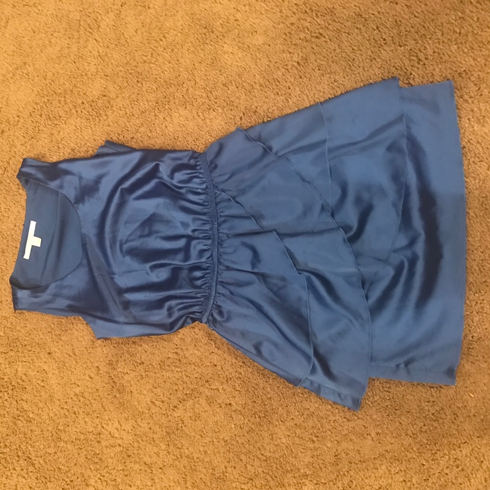 Bright blue satin dress