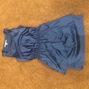 Bright blue satin dress