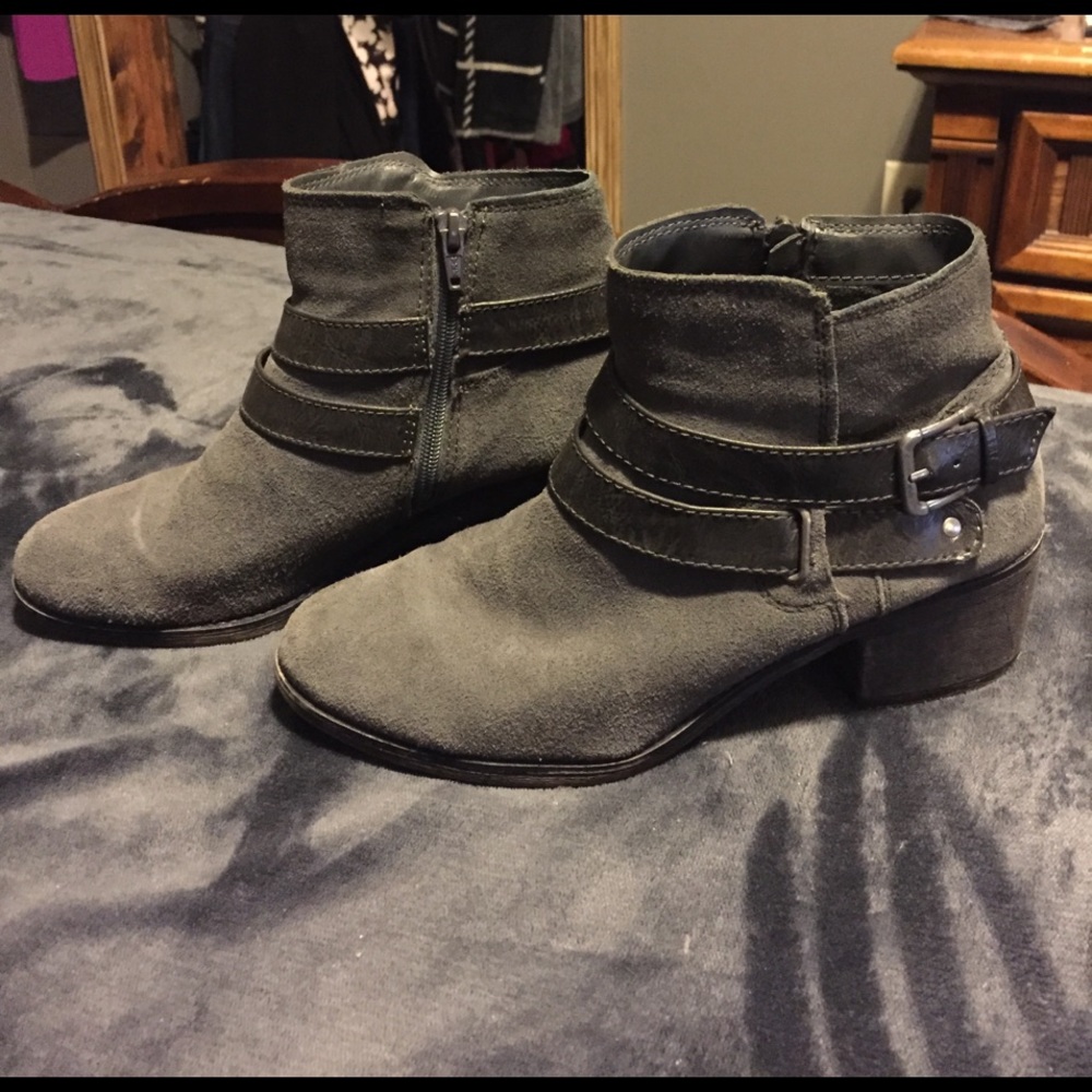 Grey Zip Up Booties