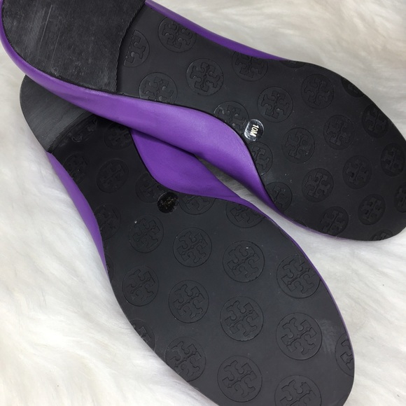 Tory Burch Purple Reva Leather Ballet Flats. Sz 10 - Picture 5 of 6