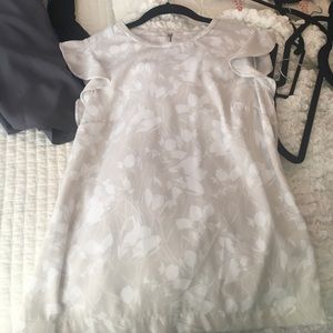 J Crew Flowery flutter sleeve blouse