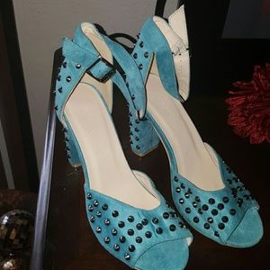 Torrid Spiked Turquoise Heels