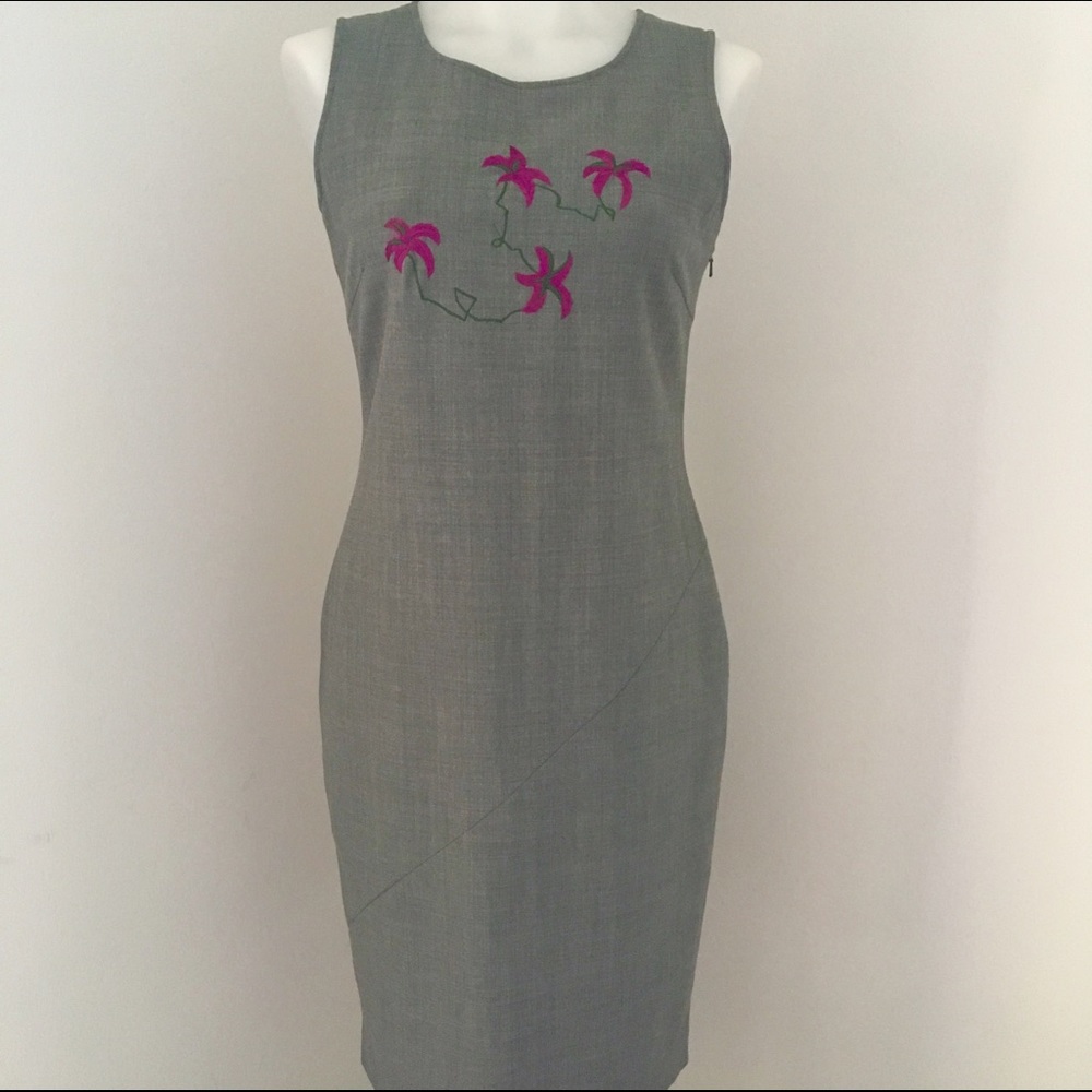 Tibi Classic Dress with Flower Embellishments