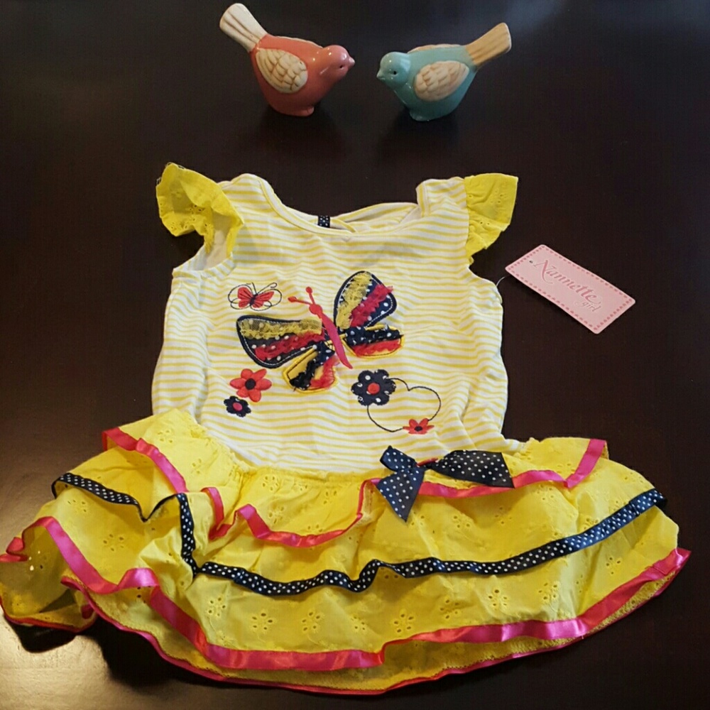 Nannette Girl butterfly dress brand new