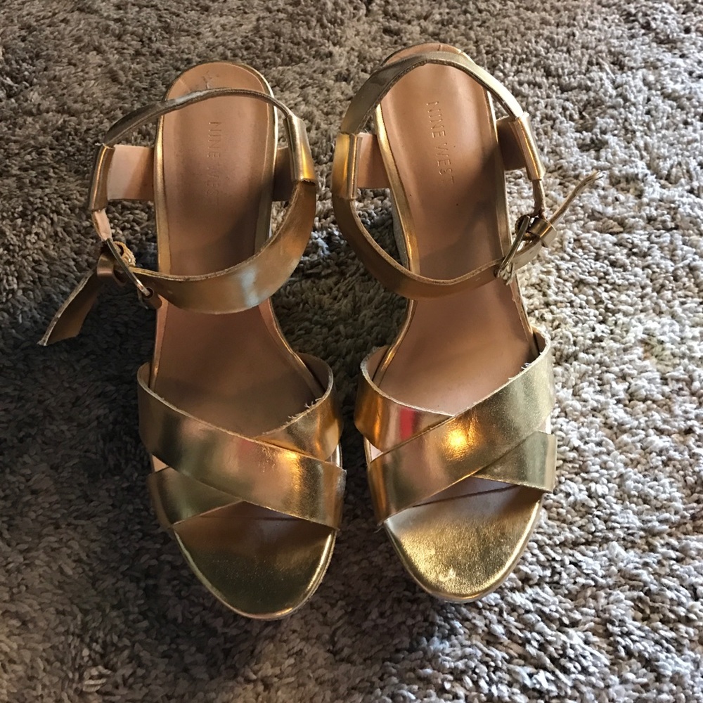 Gold wedges/Nine West