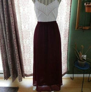 Burgundy maxi skirt