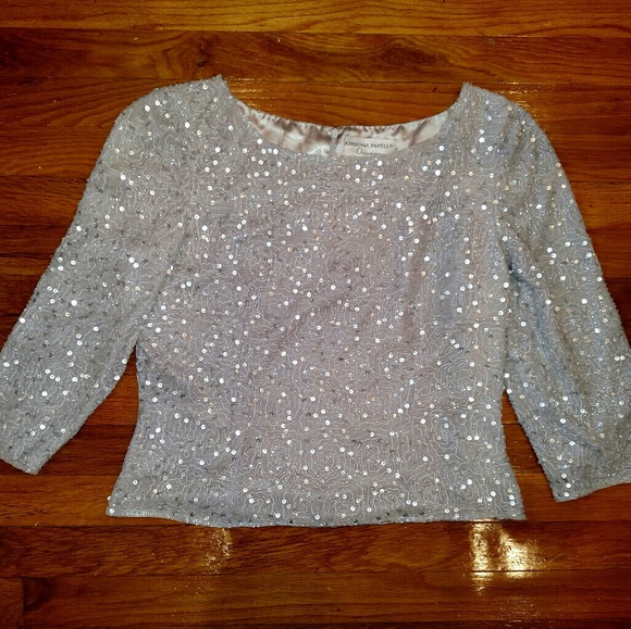 Adrianna Papell Tops - ✴ Adrianna Papell Sequined Silk Top