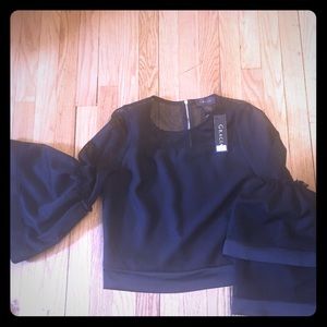 Black bell bottom sleeve top