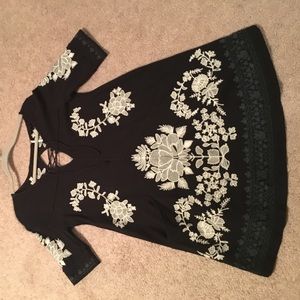Embroidered free people top