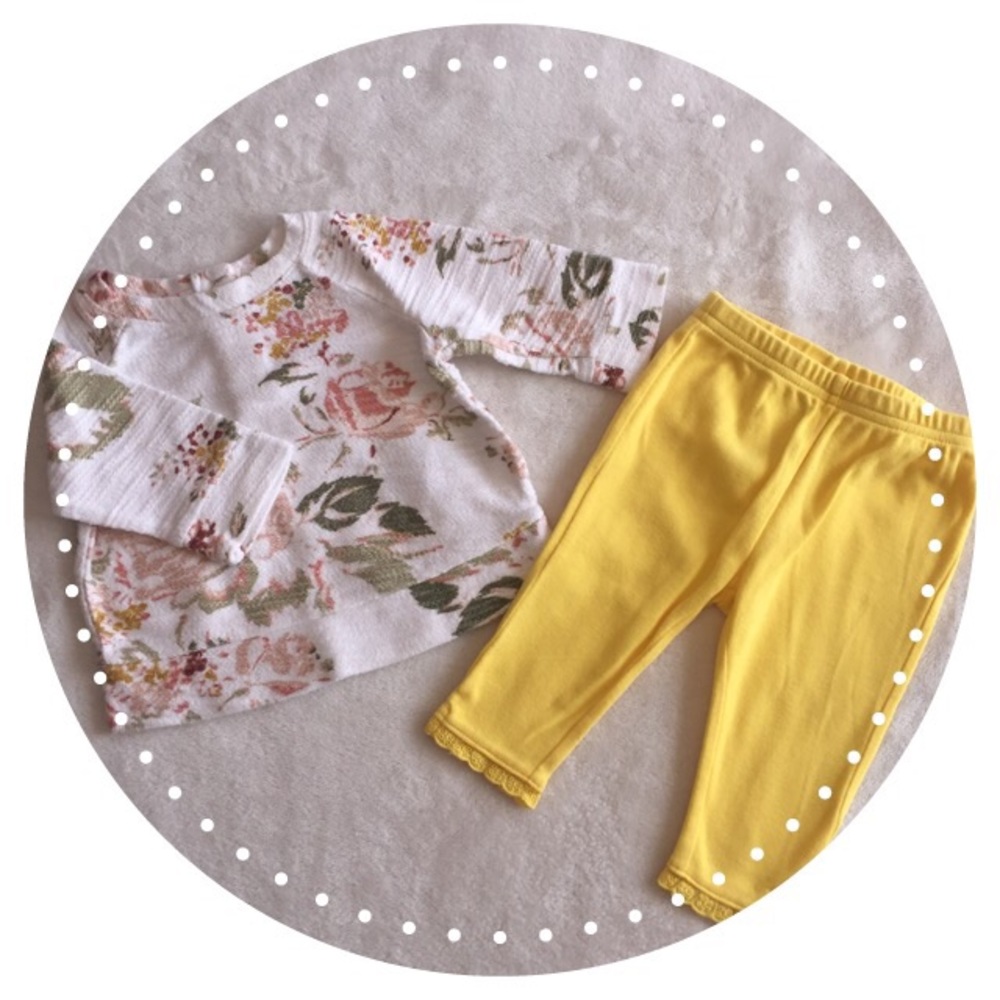 Baby gap sweater & Carters leggings 🌼