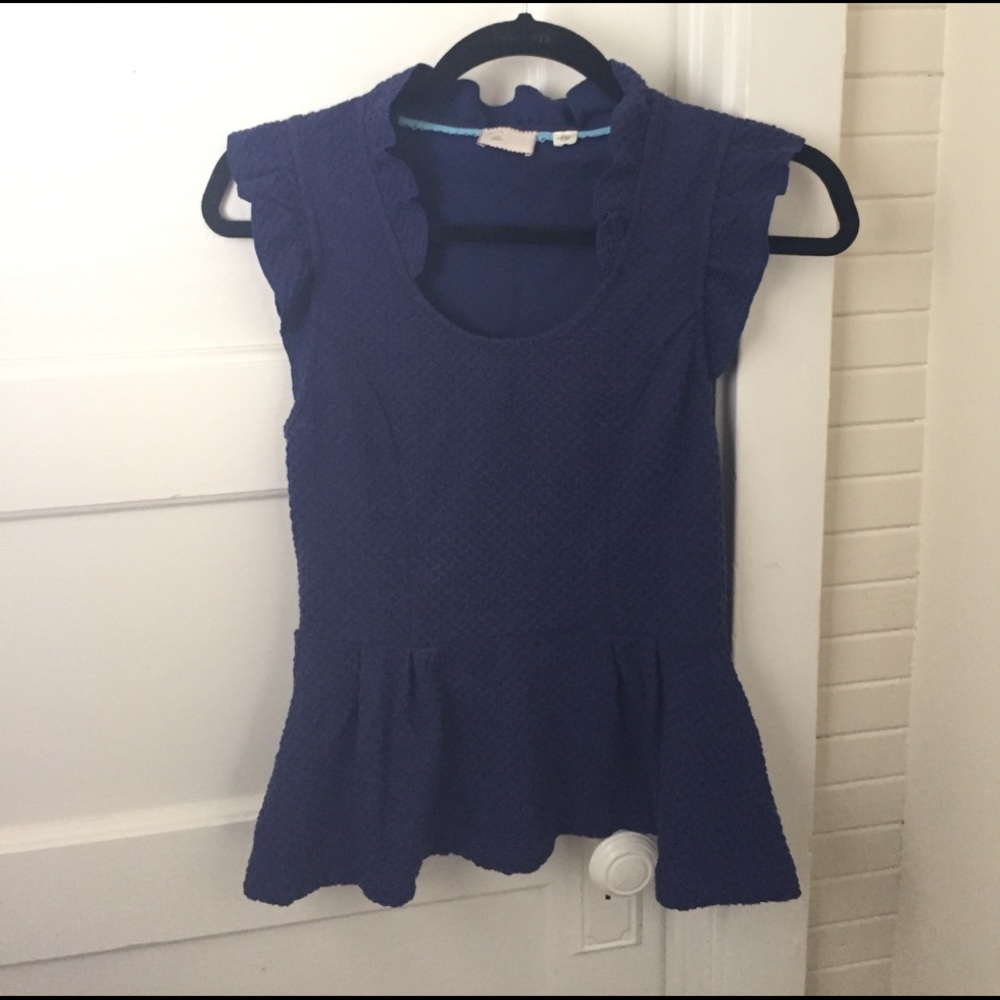 Anthropologie peplum tank size xsmall navy
