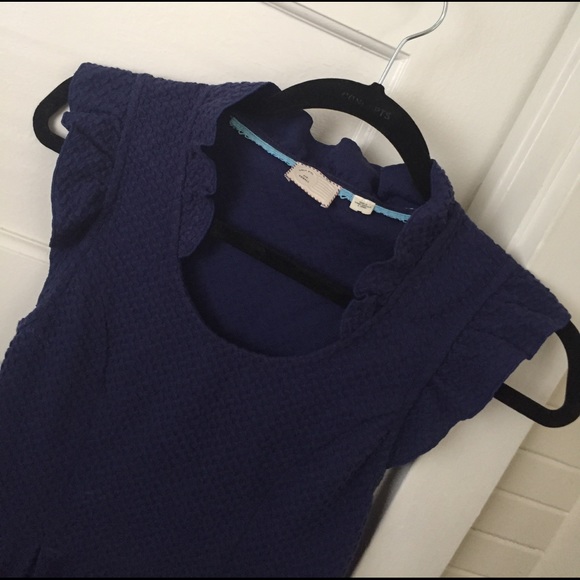 Anthropologie peplum tank size xsmall navy - Picture 2 of 4