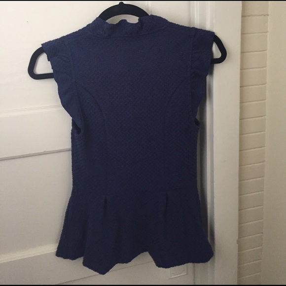 Anthropologie peplum tank size xsmall navy - Picture 4 of 4