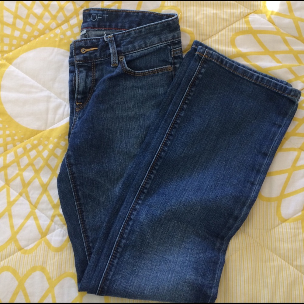 Loft Pettit boot cut jeans