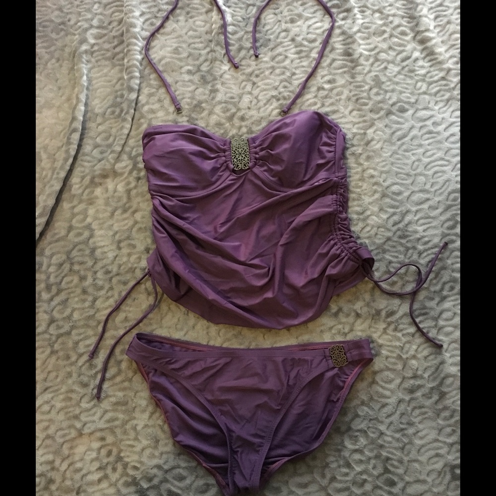 Purple tankini with adjustable sides!