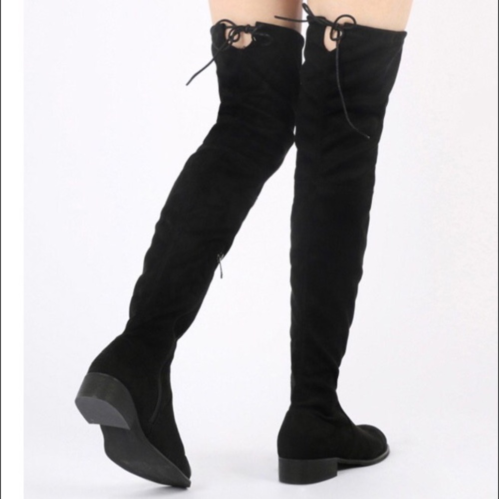 Public Desire Joy Over the Knee Suede Boots