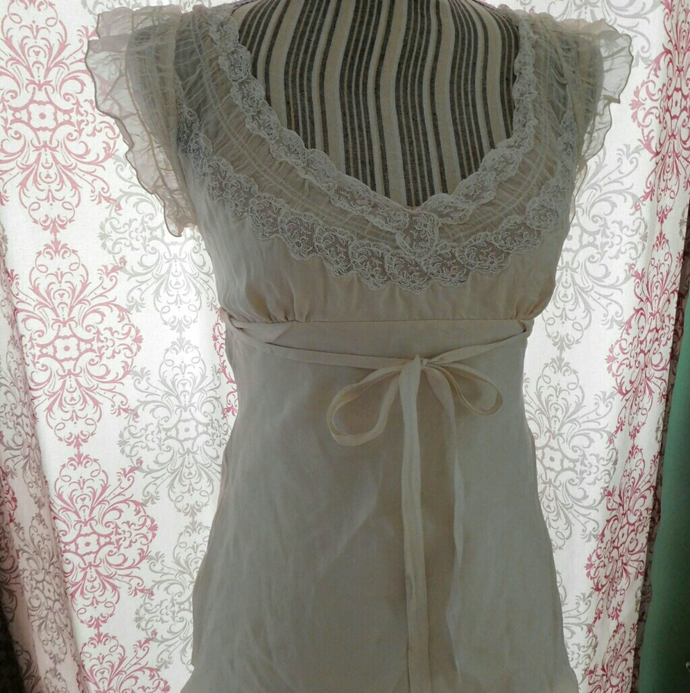 PRADA silk and lace top