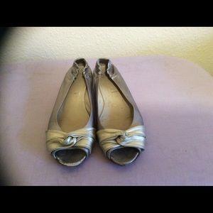 AGL Gold Open-Toed Wedge, size36.5