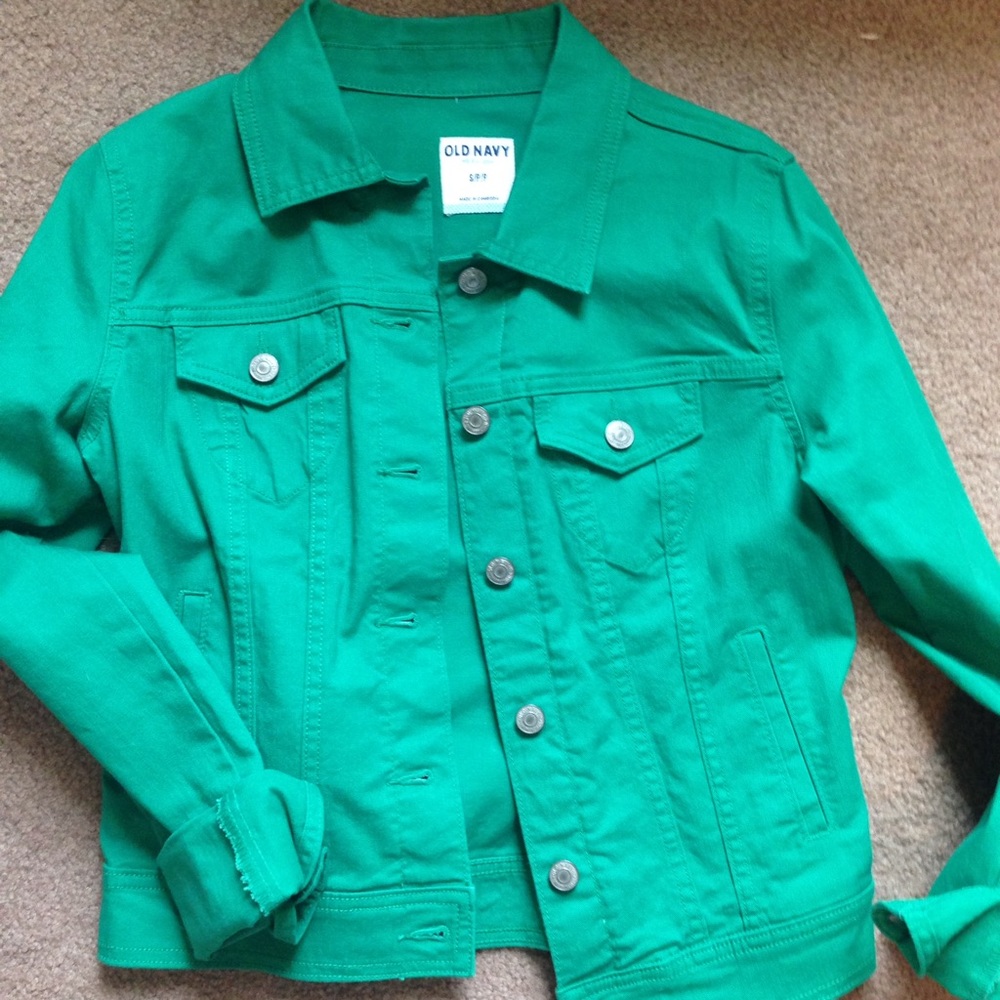 Kelly green Old Navy denim jacket. New without tag