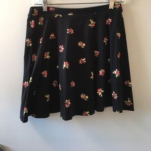 black floral print skirt