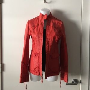 Pasha Veneto Genuine Red Leather Jacket, Small