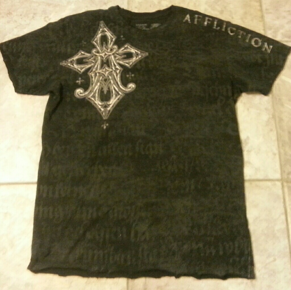 Affliction Black Graphic T Shirt XL