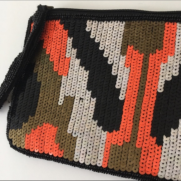 Sequin party clutch wristlet trendy edgy - Picture 3 of 3