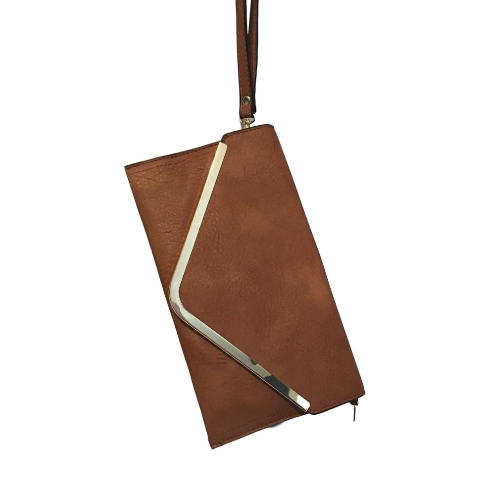 Brown Leather Clutch