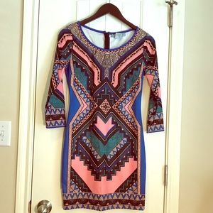 Flying Tomato Aztec geometric print dress