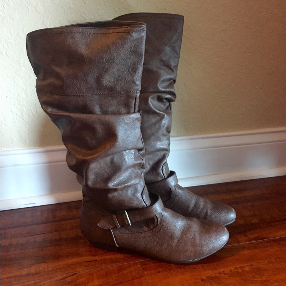 Brown knee-high boots