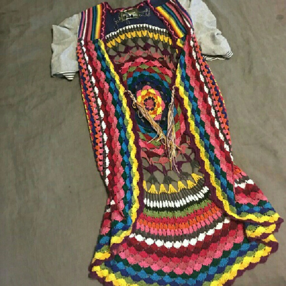 Desigual Crochet Sweater Size L Reposh
