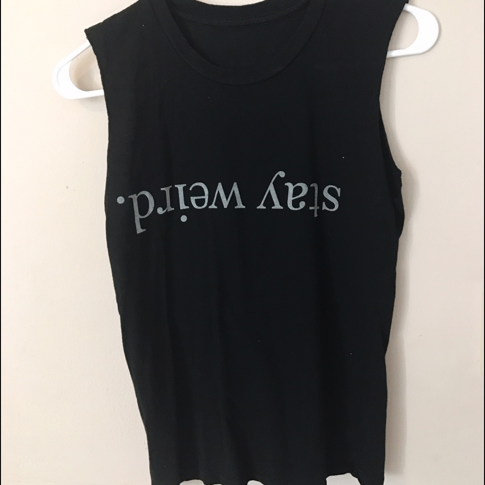 Brandy Melville stay weird muscle tank
