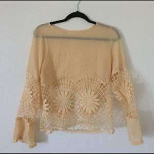 Boho sheer crochet shirt