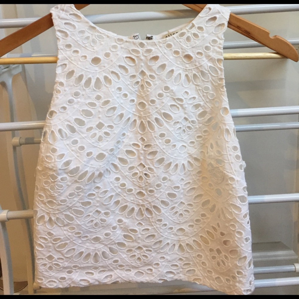 Alice & Olivia Eyelet Crop Top