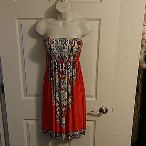 ✨HP✨, Beach, Strapless Rouched Dress