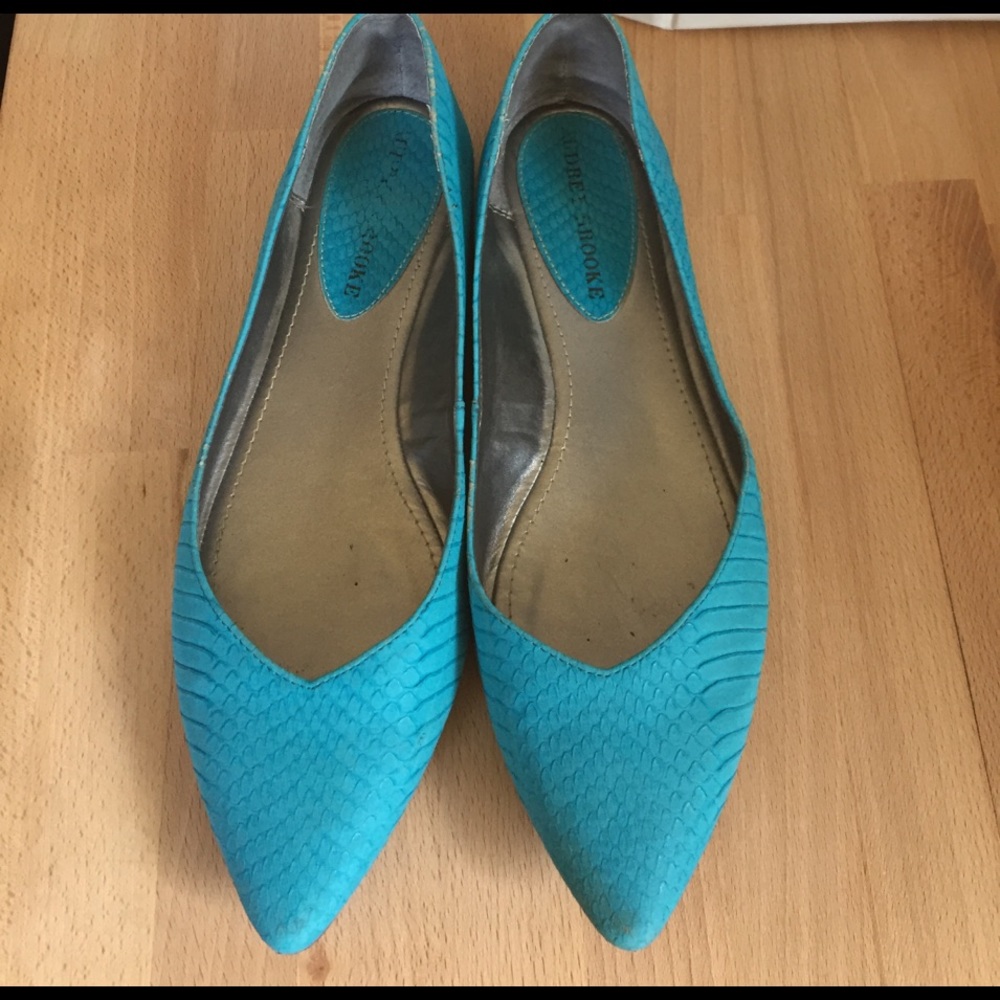 Bright blue flats