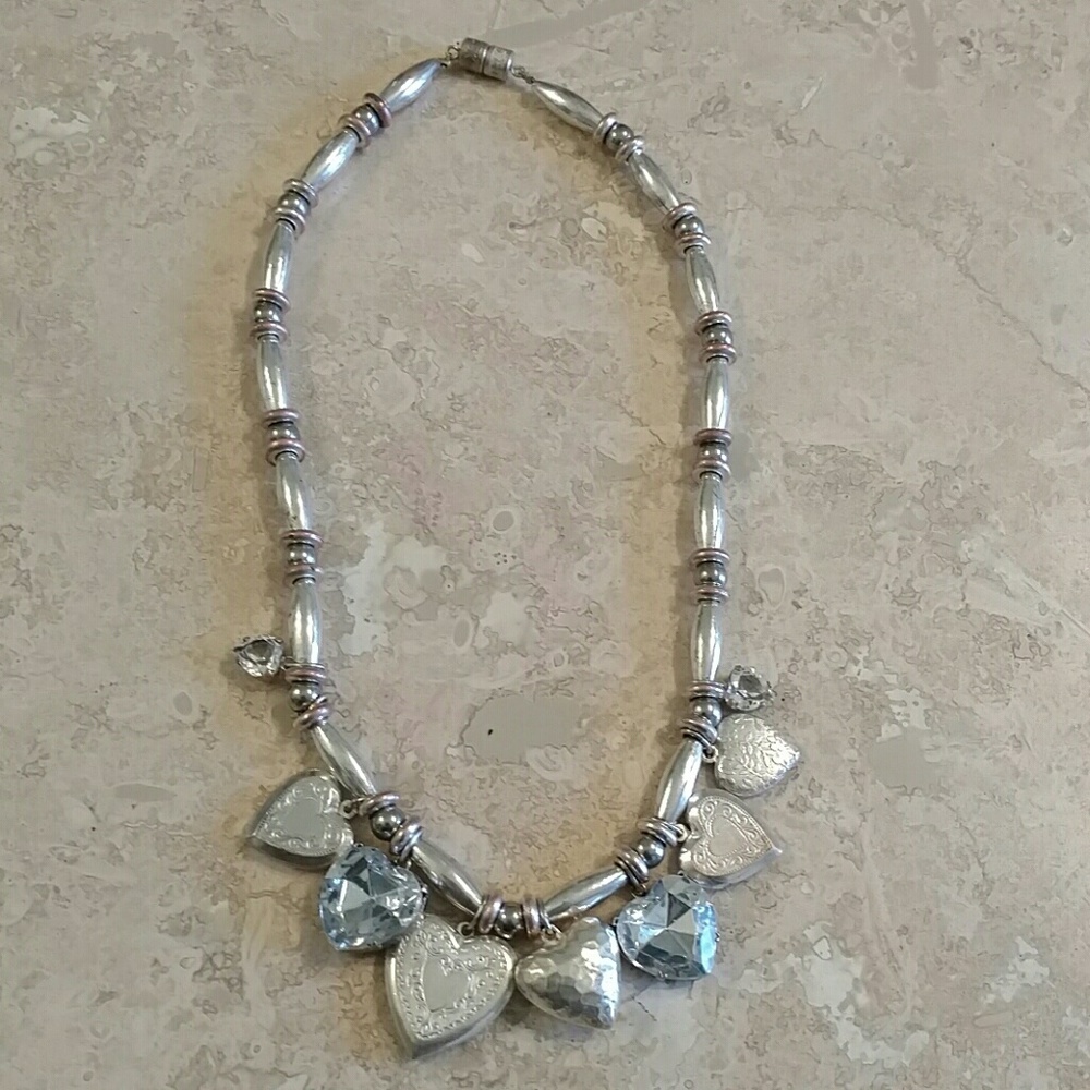 Sterling silver necklace with crystal heart