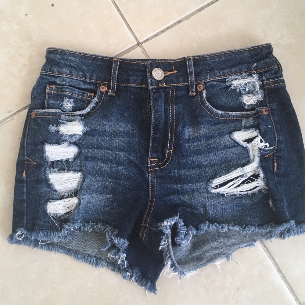 Ripped jean shorts