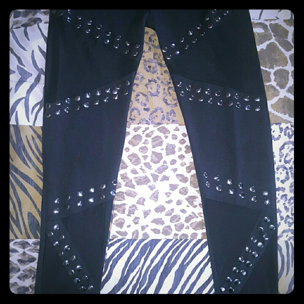 Wet Seal studded sheer leggings